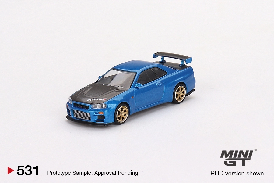 Mini GT Nissan Skyline GT-R Top Secret Bayside Blue #531 - Jelatinsiz