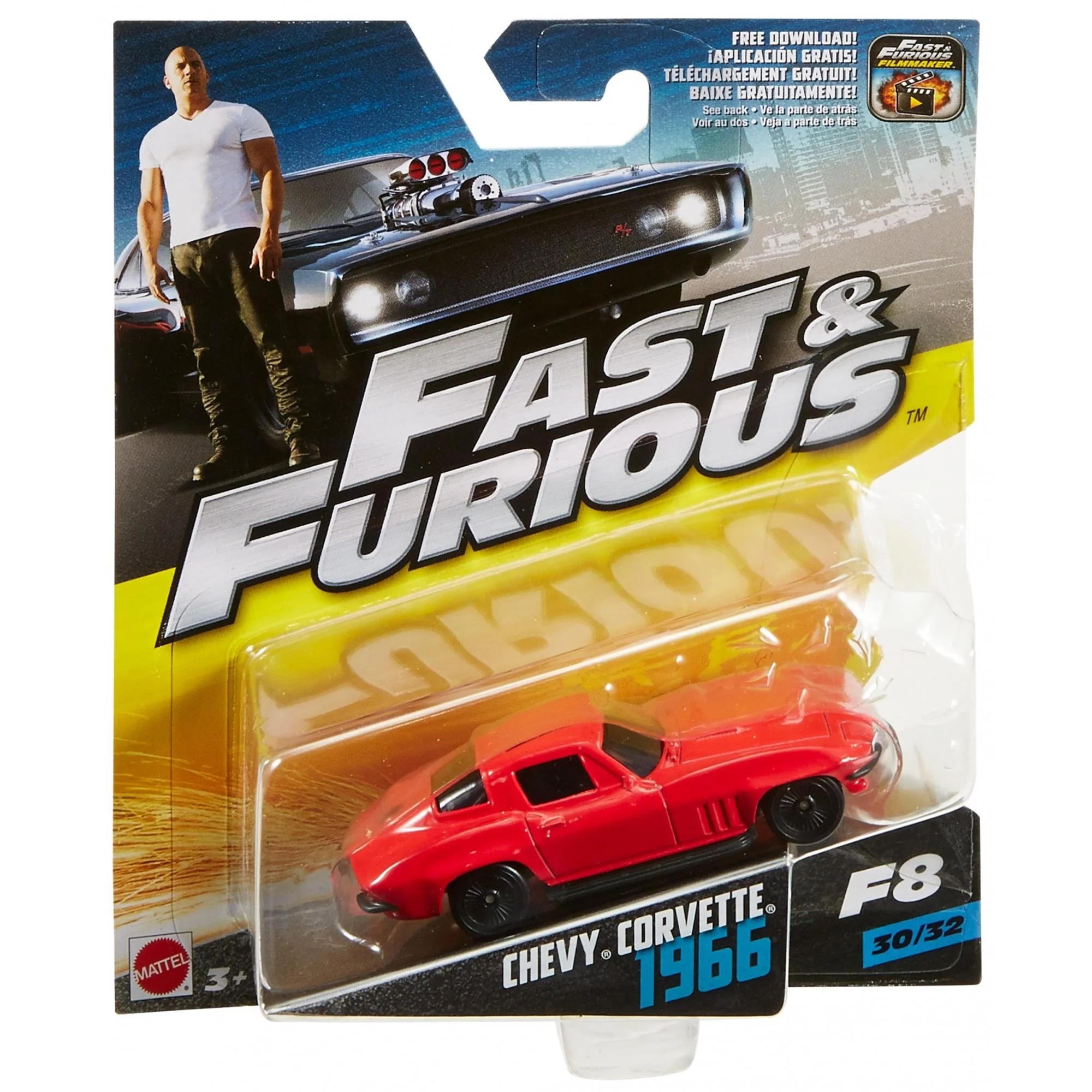 Mattel Fast Furious Chevy Corvette 1966 1:43
