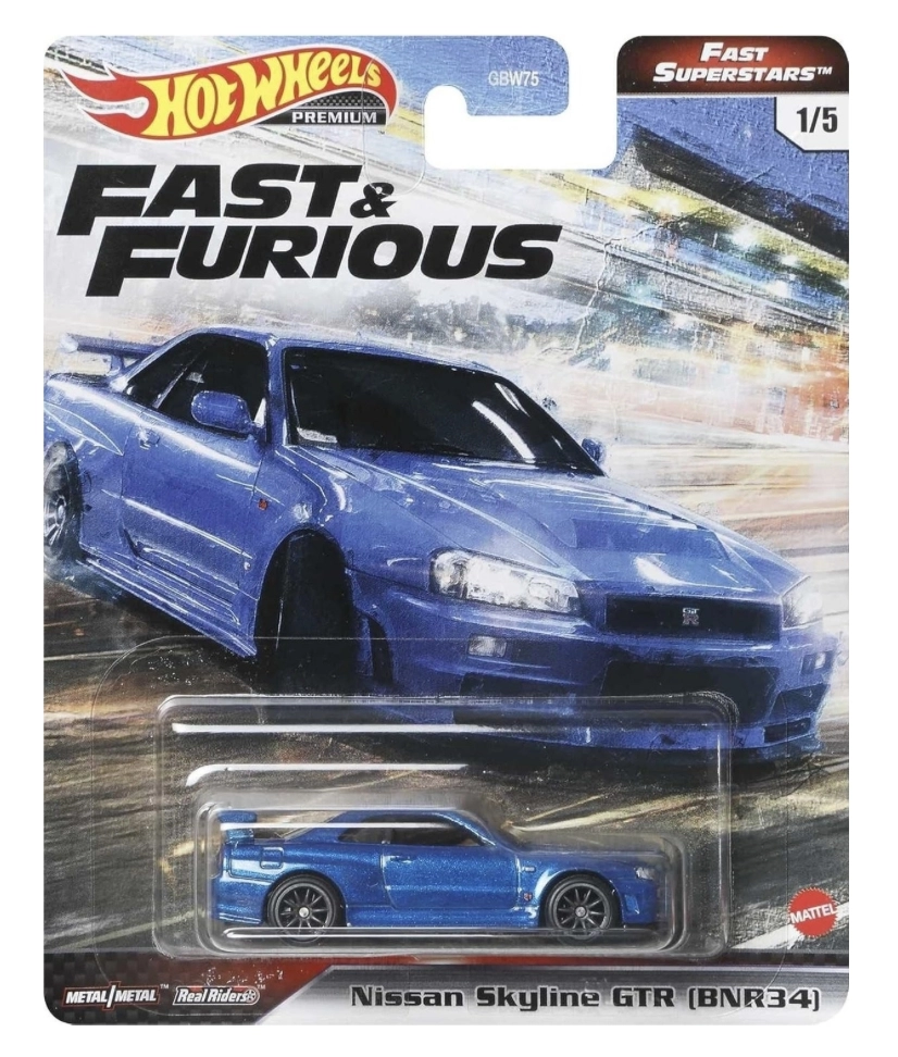Hot Wheels Premium - Nissan Skyline GTR BNR34 - Fast Superstars