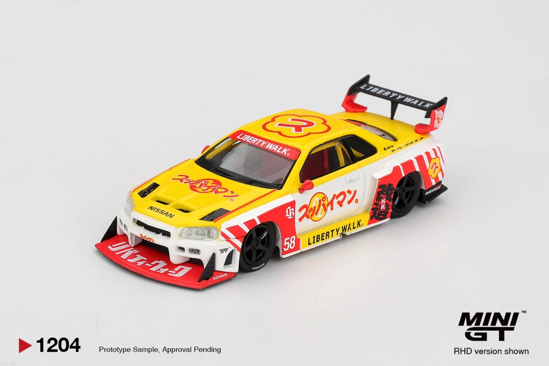 Mini GT 1/64 Nissan LB-ER34 Super Silhouette SKYLINE Suppaiman Okinawa MGT01204