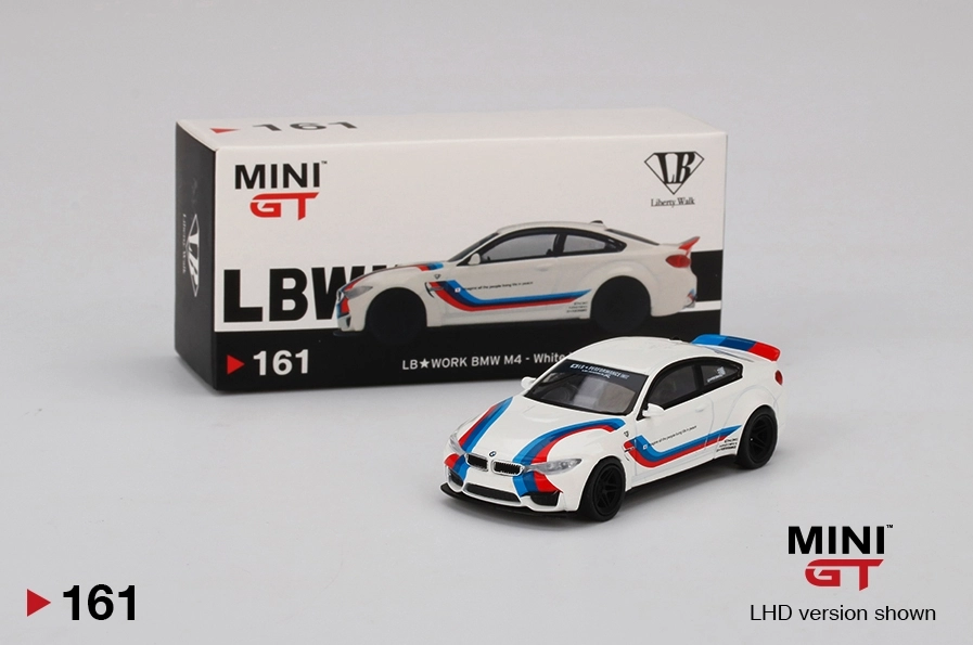 Mini GT - LB Work BMW M4 - White W/ M Stripe - #161 MGT00161-L