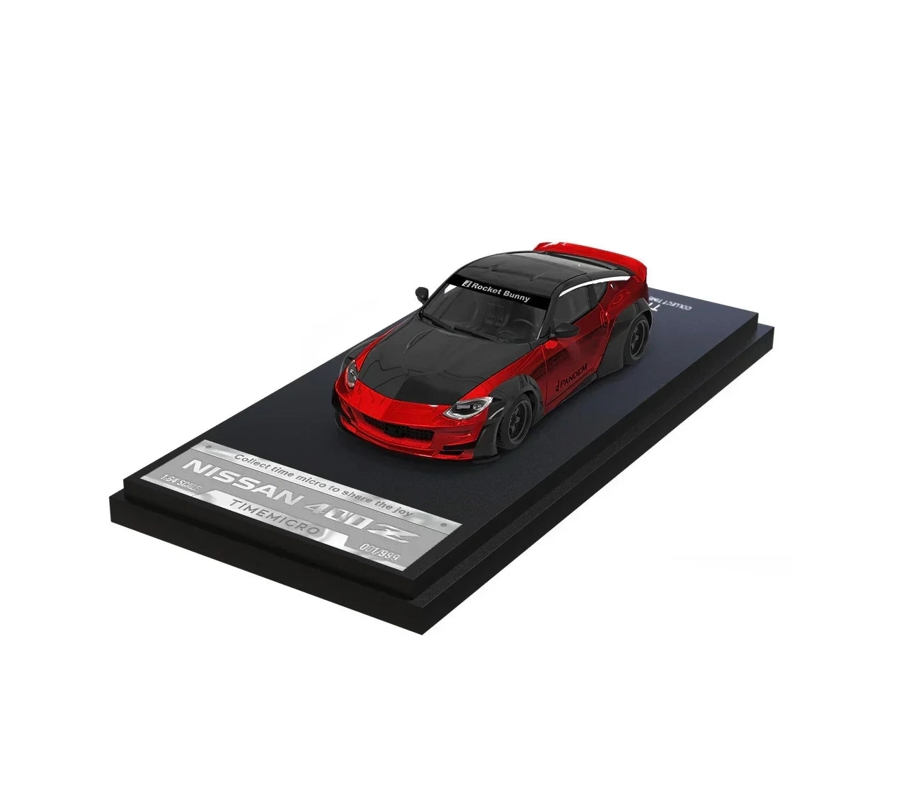 Time Micro 1:64 Nissan 400Z Rocket Bunny Pandem Diecast Model Car – Black & Red