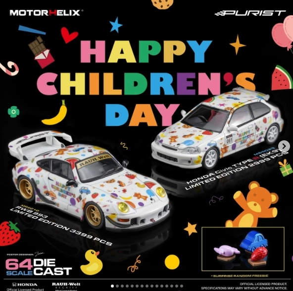MOTORHELIX - Porsche RWB 993   Honda Civic TYPE R (EK9) Children‘s Day Limited Edition