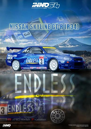 Inno64 Nissan Skyline GT-R R34 #3 Super Endless Advan Super Taikyu Series 2002 Winner - Jelatinsiz