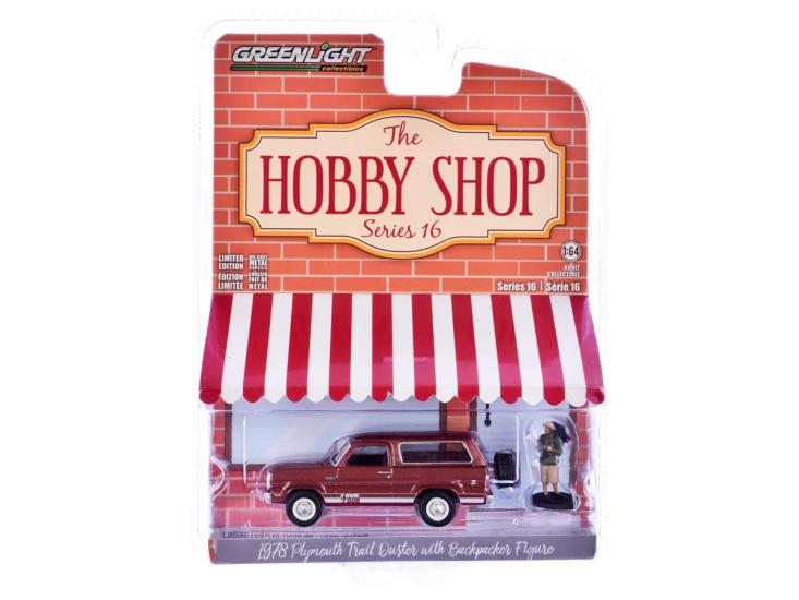The Hobby Shop Series 16- 1978 Plymouth Trail Duster wiht Backpacker Figure 97160-C