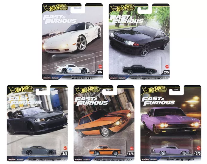 Hot Wheels Premium 2025 Fast And Furious Mix 2 5’li Set