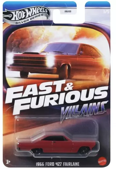 Hot Wheels Silver - 1966 Ford 427 Fairlane - Fast Furious Villains