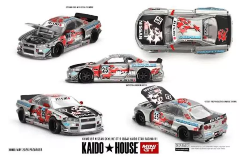 Mini GT x KaidoHouse 1/64 Nissan Skyline GT-R (R34) Kaido Star Racing V1 KHMG197
