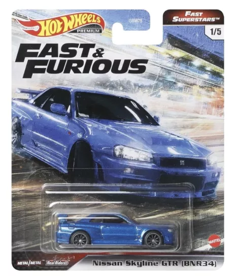 Hot Wheels Premium - Nissan Skyline GTR BNR34 - Fast Superstars
