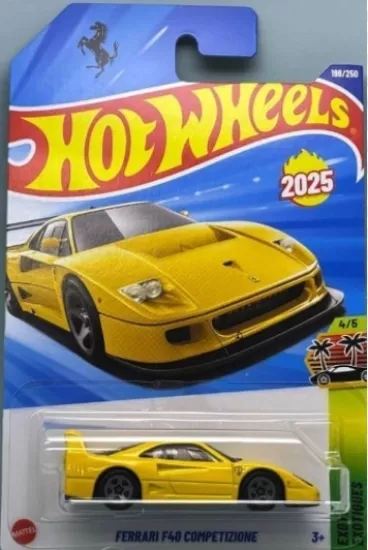 Hot Wheels Ferrari F40 Competizione - Sarı - Uzun Kart
