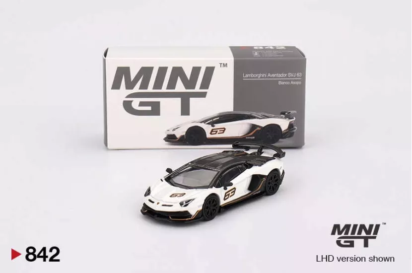 Mini GT - Lamborghini Aventador SVJ 63 - Bianco Asopo - #842