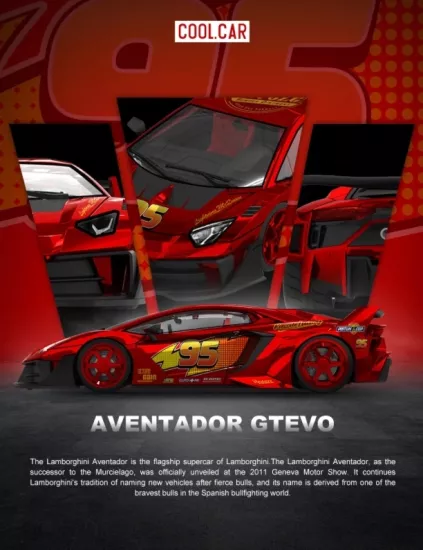 Cool Car - Lamborghini Aventador GT Evo - Lightning McQuinn - Şimşek McQuinn - CC643832