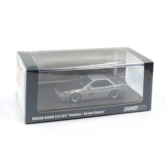 Inno 1/64 NISSAN SILVIA (S13) V1 PANDEM ROCKET BUNNY Silver IN64-S13V1-SIL- Jelatinsiz