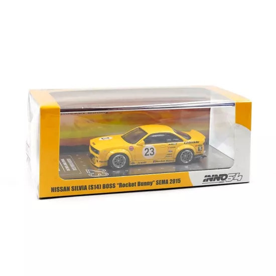 Inno 1/64 NISSAN SILVIA (S14) BOSS ’’ROCKET BUNNY’’ SEMA 2015 IN64-S14B-RB15 - Jelatinsiz