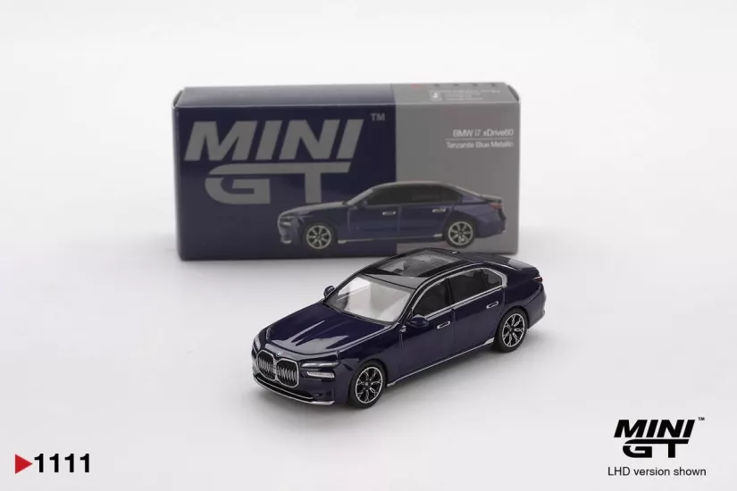 Mini GT 1/64 BMW i7 xDrive60 Tanzanite Blue Metallic MGT01111