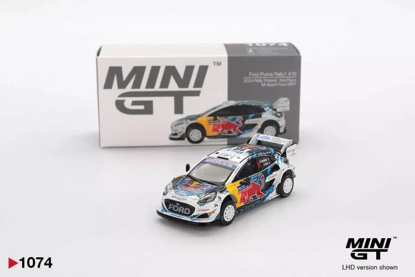 Mini GT 1/64 Ford Puma Rally1 #16 M-Sport Ford WRT 2024 Rally Finland 3rd Place MGT01074
