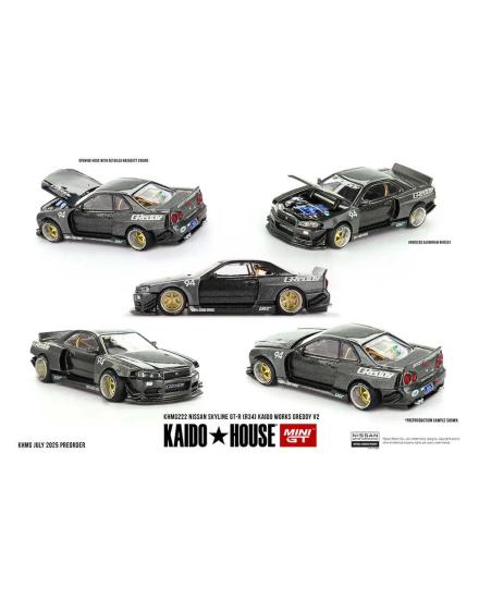 Mini GT 1/64 KaidoHouse Nissan Skyline GT-R (R34) Kaido Works GReddy V2 KHMG222
