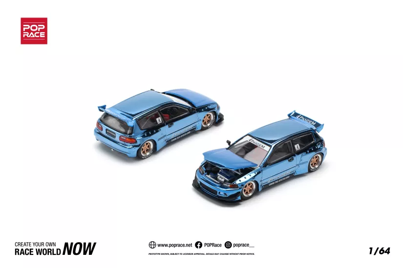 PANDEM CIVIC EG6 - BLUE CHROME
