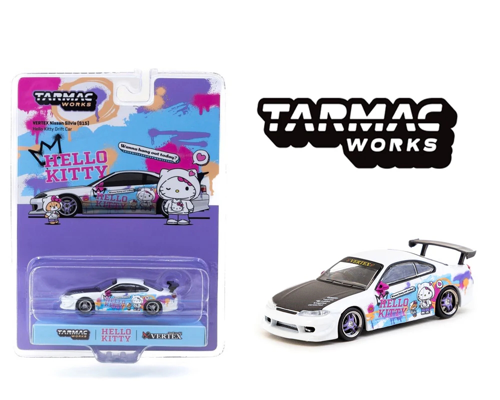 TARMAC WORKS 1:64 VERTEX NISSAN SILVIA S15 HELLO KITTY SPECIAL T64G-023-HK2