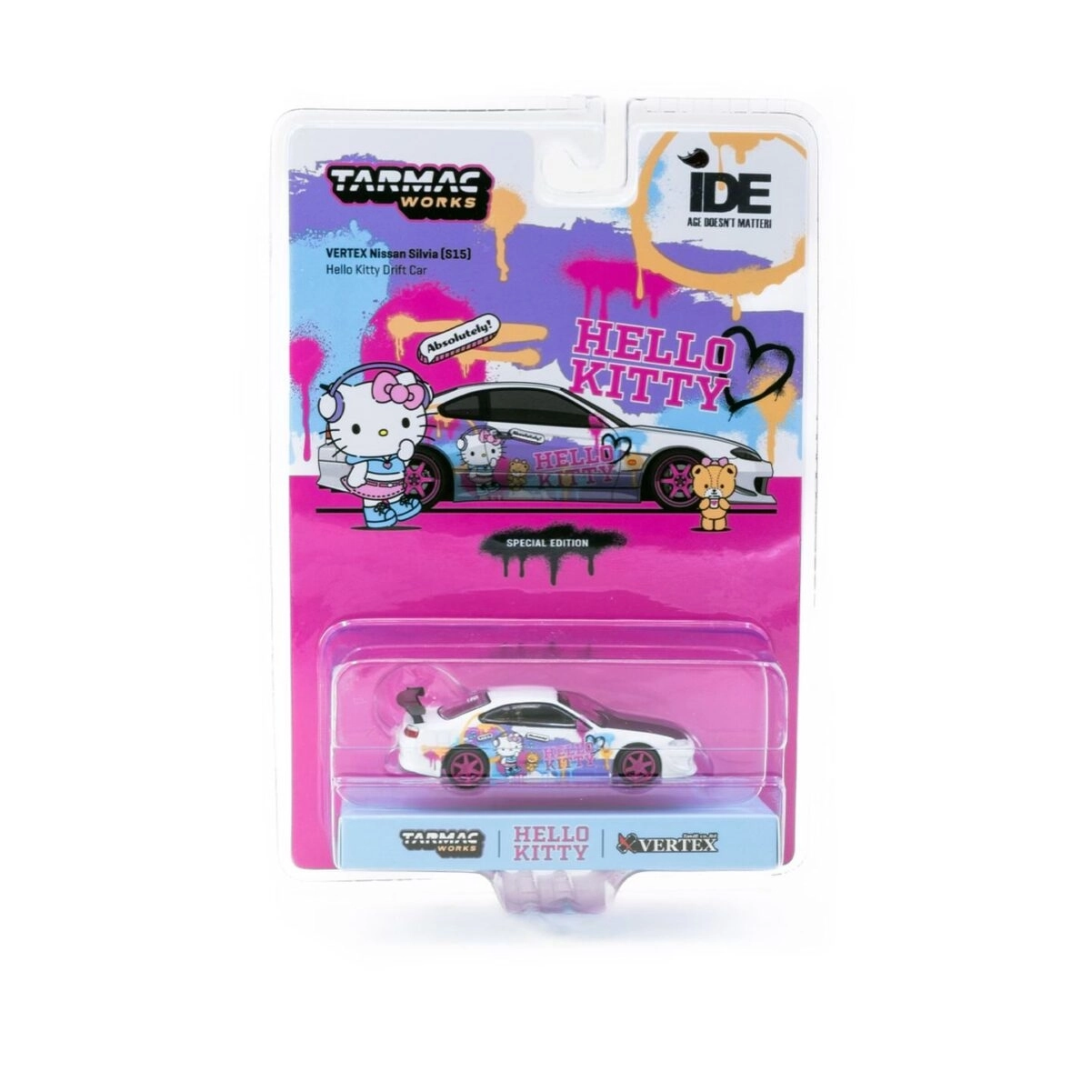Tarmac Works Vertex Nissan Silvia S15 Hello Kitty Drift Car IDE Special Edition!